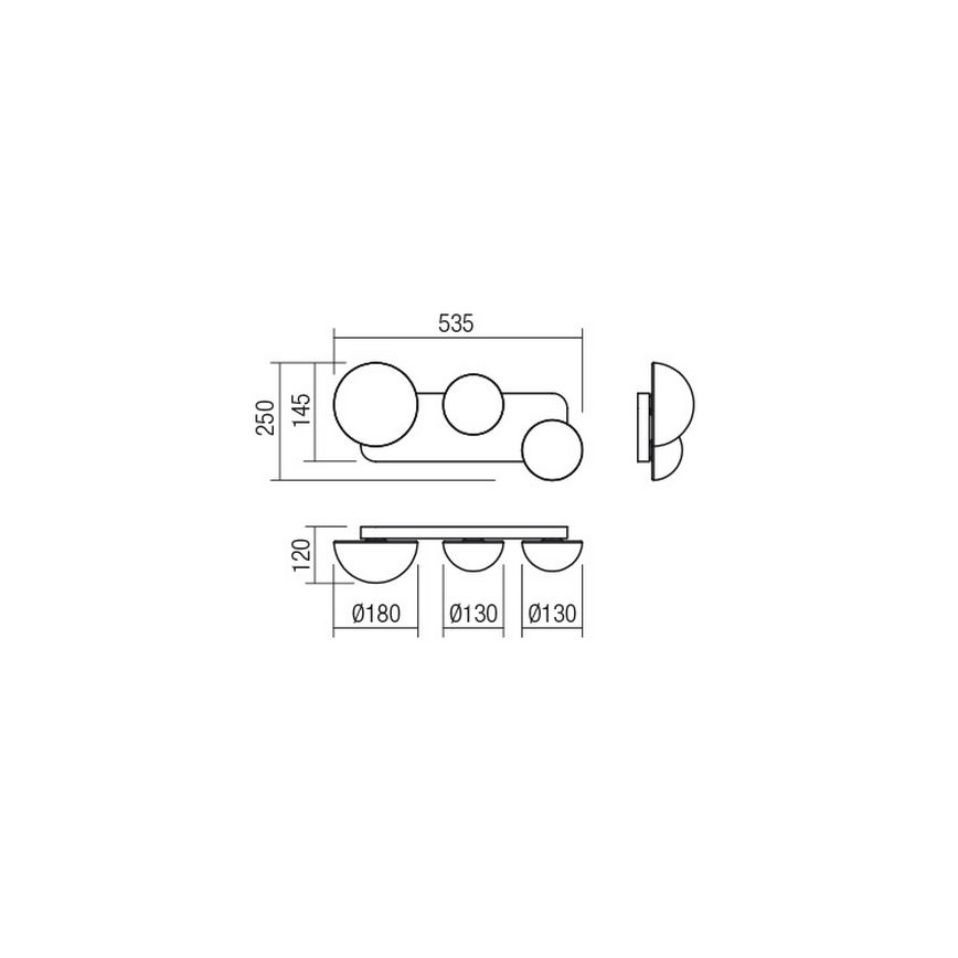 Redo 01-2472 - Vägglampa LUMIEN 3xG9/10W/230V guld/vit