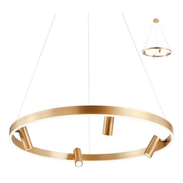 Redo 01-2492 - LED ljuskrona med textilsladd SUMMIT LED/53,5W/230V CRI 90 diameter 80,8 cm guld