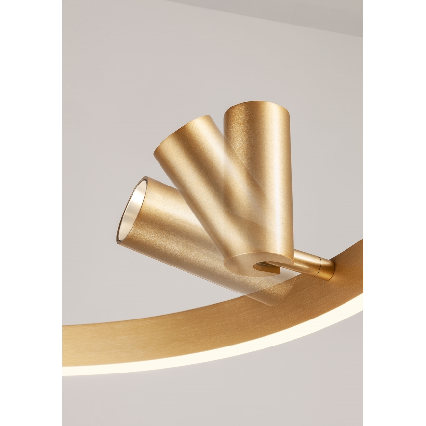Redo 01-2492 - LED ljuskrona med textilsladd SUMMIT LED/53,5W/230V CRI 90 diameter 80,8 cm guld