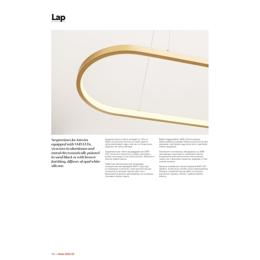 Redo 01-2523 - LED ljusreglerad ljuskrona på textilsladd LAP LED/32W/230V CRI 90 vit