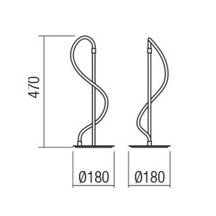 Redo 01-2530 - LED Dimbar bordslampa CORRAL LED/12W/230V svart