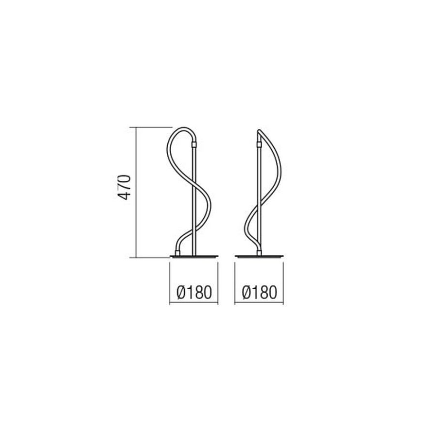 Redo 01-2530 - LED Dimbar bordslampa CORRAL LED/12W/230V svart