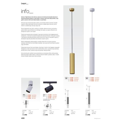 Redo 01-2548 - Väggspotlight DELPHI 1xGU10/7W/230V vit