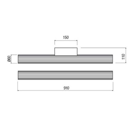 Redo 01-2593 - LED-spegelbelysning för badrum RIGAL LED/18W/230V 4000K 91 cm CRI 90 IP44 blank krom/vit