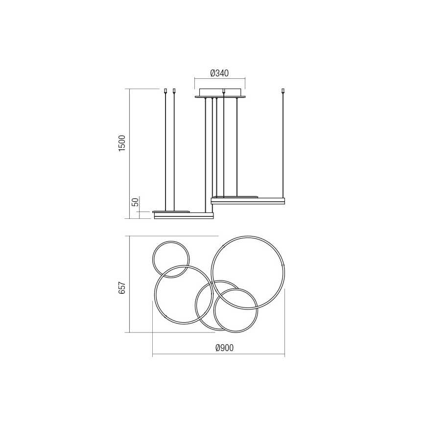 Redo 01-2605 - LED dimbar takpendel på kabel SIGUA LED/99W/230V CRI 90 vit