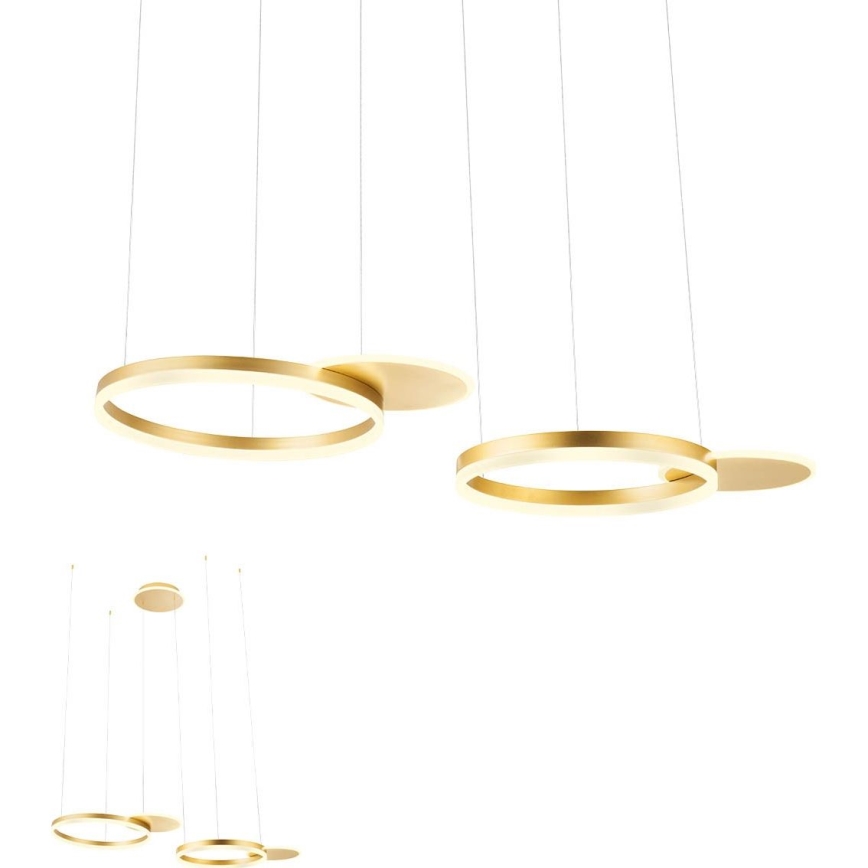 Redo 01-2606 - LED ljusreglerad ljuskrona på textilsladd SIGUA LED/99W/230V CRI 90 3000K guld