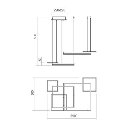 Redo 01-2611 - SIGUA dimbar pendel med stålwire LED/110W/230V CRI 90 vit