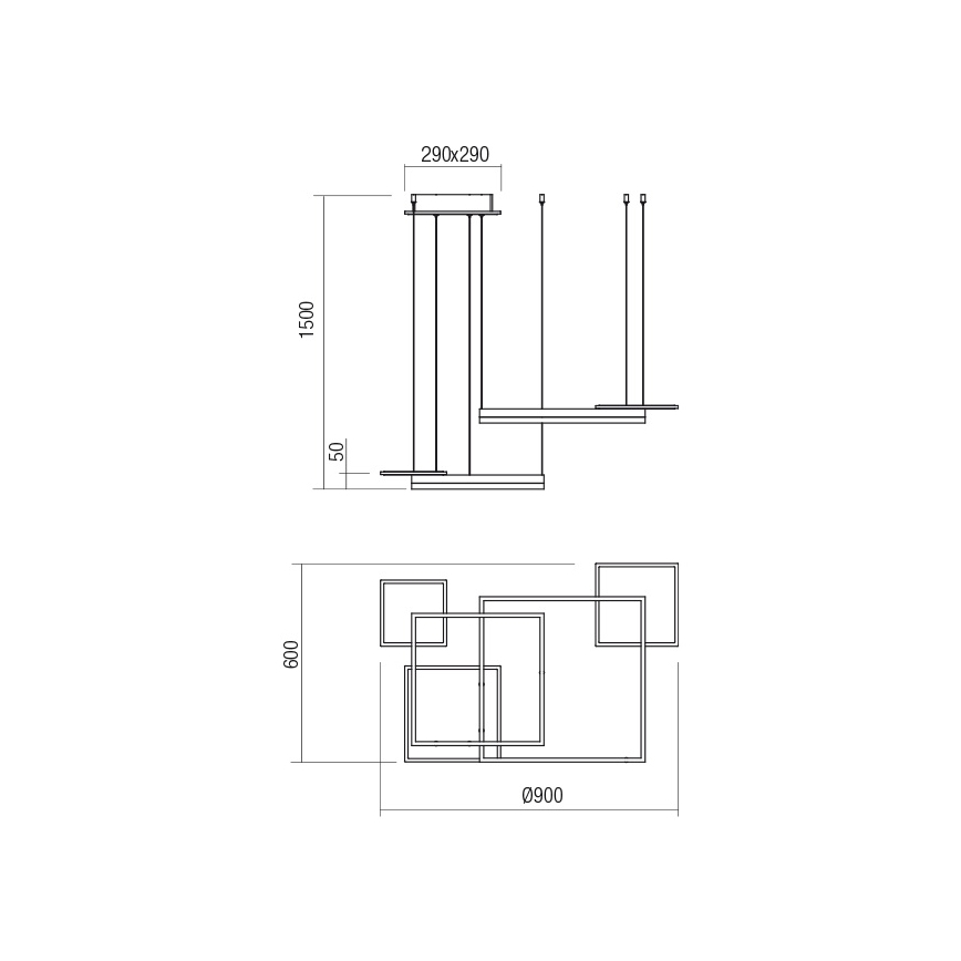 Redo 01-2611 - SIGUA dimbar pendel med stålwire LED/110W/230V CRI 90 vit