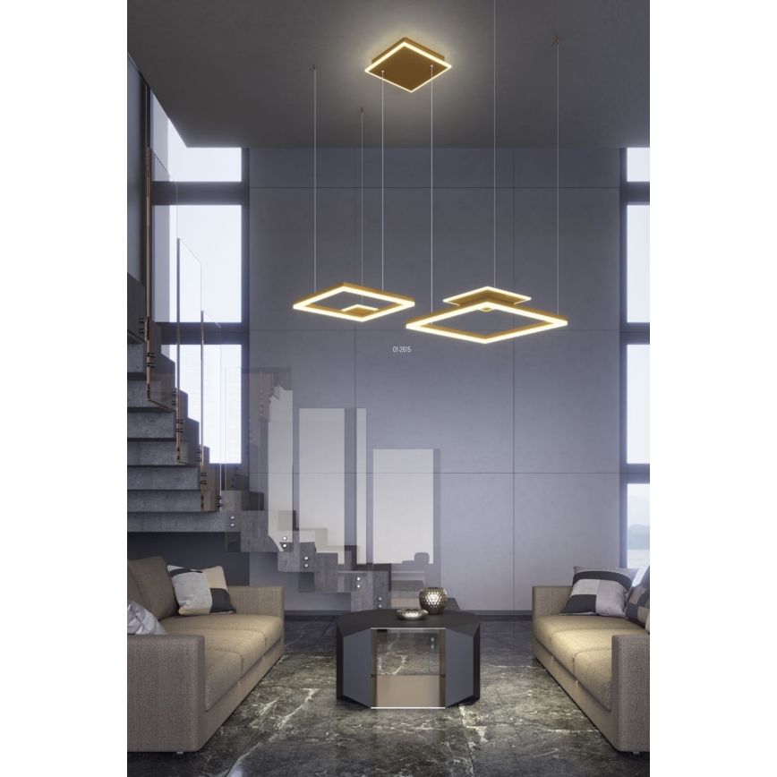 Redo 01-2615 - LED dimbar pendellampa med vajer SIGUA LED/137W/230V CRI 90 guldig
