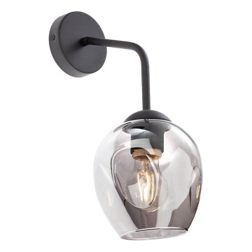 Redo 01-2618 - Vägglampa PIERCE 1xE27/42W/230V svart/rökig