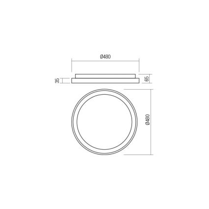 Redo 01-2668 - LED Dimbar taklampa ICONIC LED/40W/230V diameter 48 cm svart