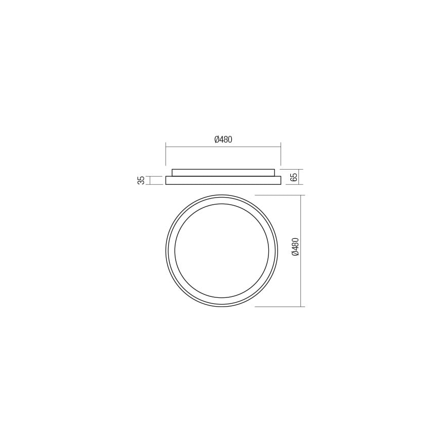 Redo 01-2668 - LED Dimbar taklampa ICONIC LED/40W/230V diameter 48 cm svart