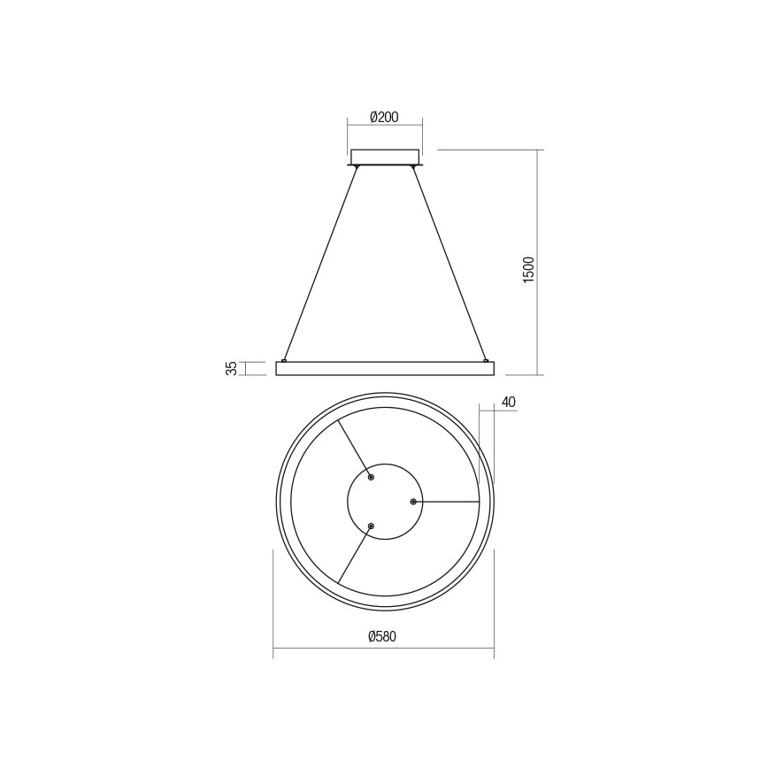 Redo 01-2672 - Dimmbar LED-pendel ICONIC LED/50W/230V Ø 58 cm vit