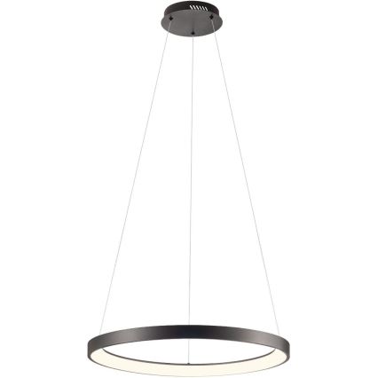 Redo 01-2674- LED ljusreglerad ljuskrona på textilsladd ICONIC LED/50W/230V diameter 58 cm svart