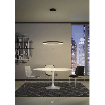 Redo 01-2676 - LED ljusreglerad ljuskrona på textilsladd ICONIC LED/60W/230V diameter 78 cm guld
