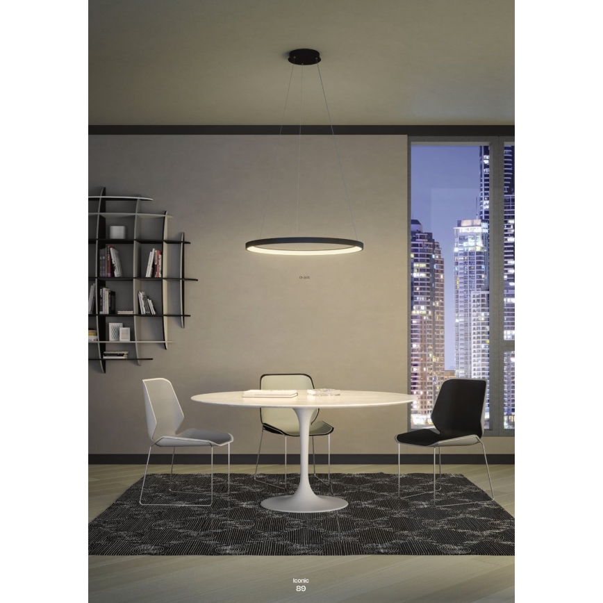 Redo 01-2676 - LED ljusreglerad ljuskrona på textilsladd ICONIC LED/60W/230V diameter 78 cm guld