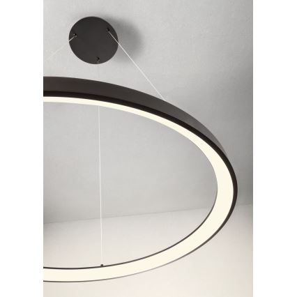 Redo 01-2677 - LED ljusreglerad ljuskrona på textilsladd ICONIC LED/60W/230V diameter 78 cm svart