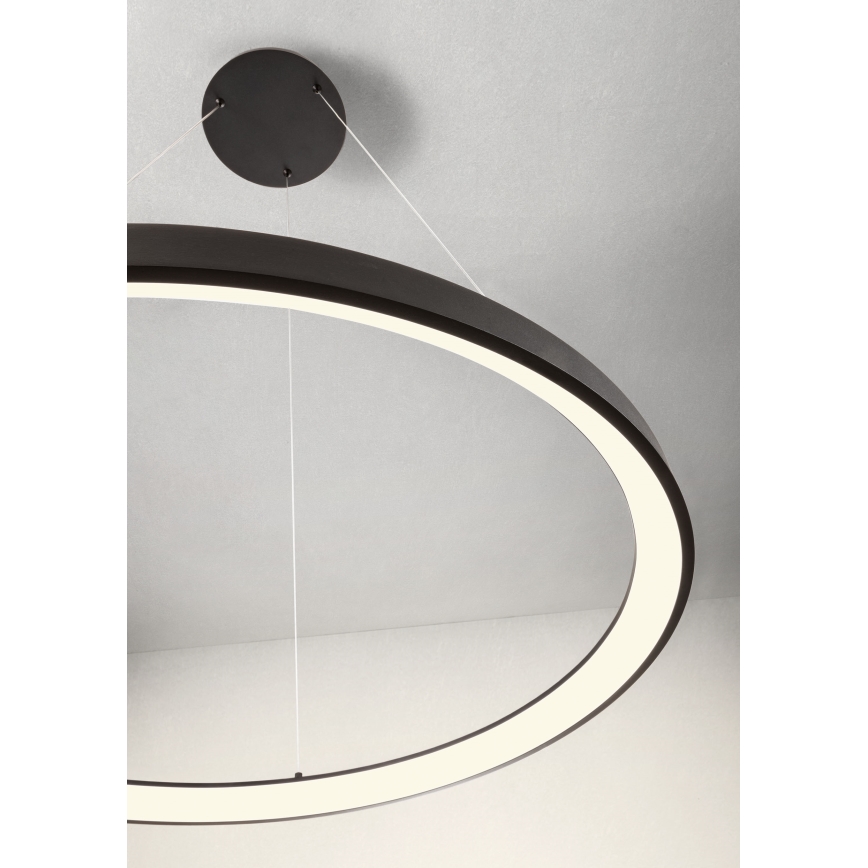 Redo 01-2677 - LED ljusreglerad ljuskrona på textilsladd ICONIC LED/60W/230V diameter 78 cm svart