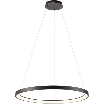 Redo 01-2677 - LED ljusreglerad ljuskrona på textilsladd ICONIC LED/60W/230V diameter 78 cm svart