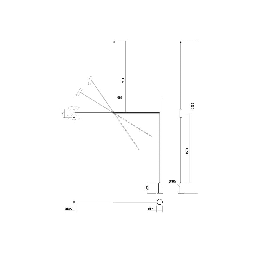 Redo 01-2695 - LED Dimbar golvlampa PICAS LED/12W/230V svart