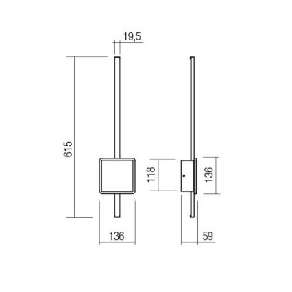 Redo 01-2697 - LED-vägglampa DIAZ LED/20W/230V CRI 90 guld