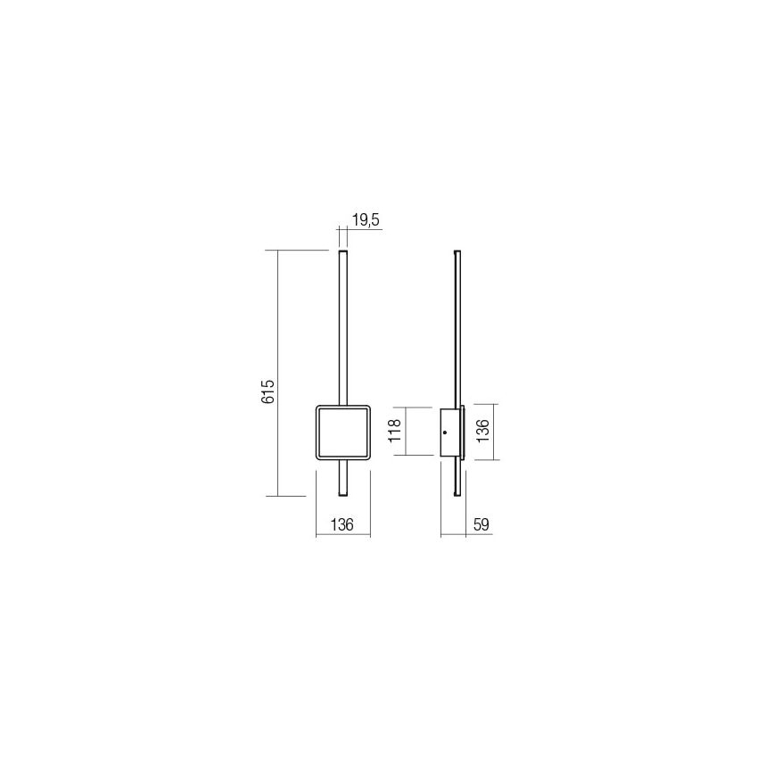 Redo 01-2697 - LED-vägglampa DIAZ LED/20W/230V CRI 90 guld