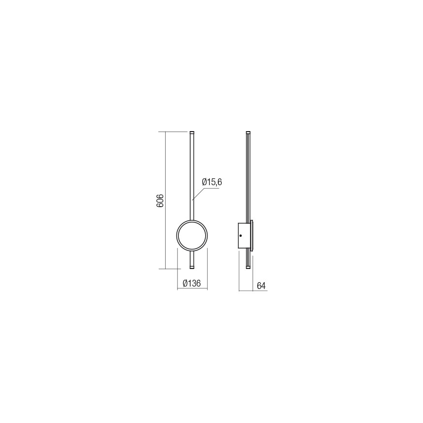 Redo 01-2700 - LED väggbelysning DIAZ LED/18W/230V CRI 90 guld