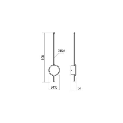 Redo 01-2700 - LED väggbelysning DIAZ LED/18W/230V CRI 90 guld