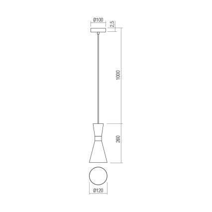 Redo 01-2709 - Ljuskrona med textilsladd KILT 1xE27/42W/230V diameter 12 cm vit