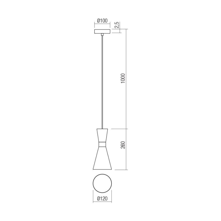 Redo 01-2709 - Ljuskrona med textilsladd KILT 1xE27/42W/230V diameter 12 cm vit