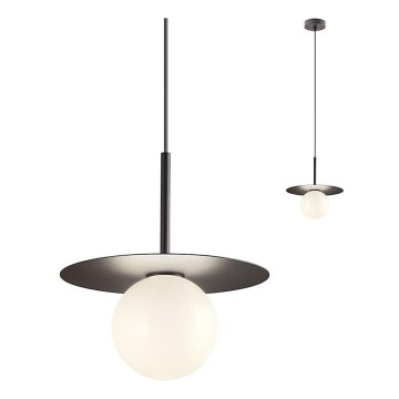 Redo 01-2728 - Ljuskrona med textilsladd PLATO 1xG9/10W/230V diameter 20 cm svart
