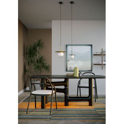 Redo 01-2728 - Ljuskrona med textilsladd PLATO 1xG9/10W/230V diameter 20 cm svart