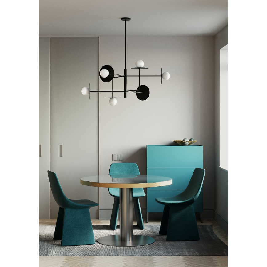 Redo 01-2734 - Pendelkrona PLATO 6xG9/10W/230V svart
