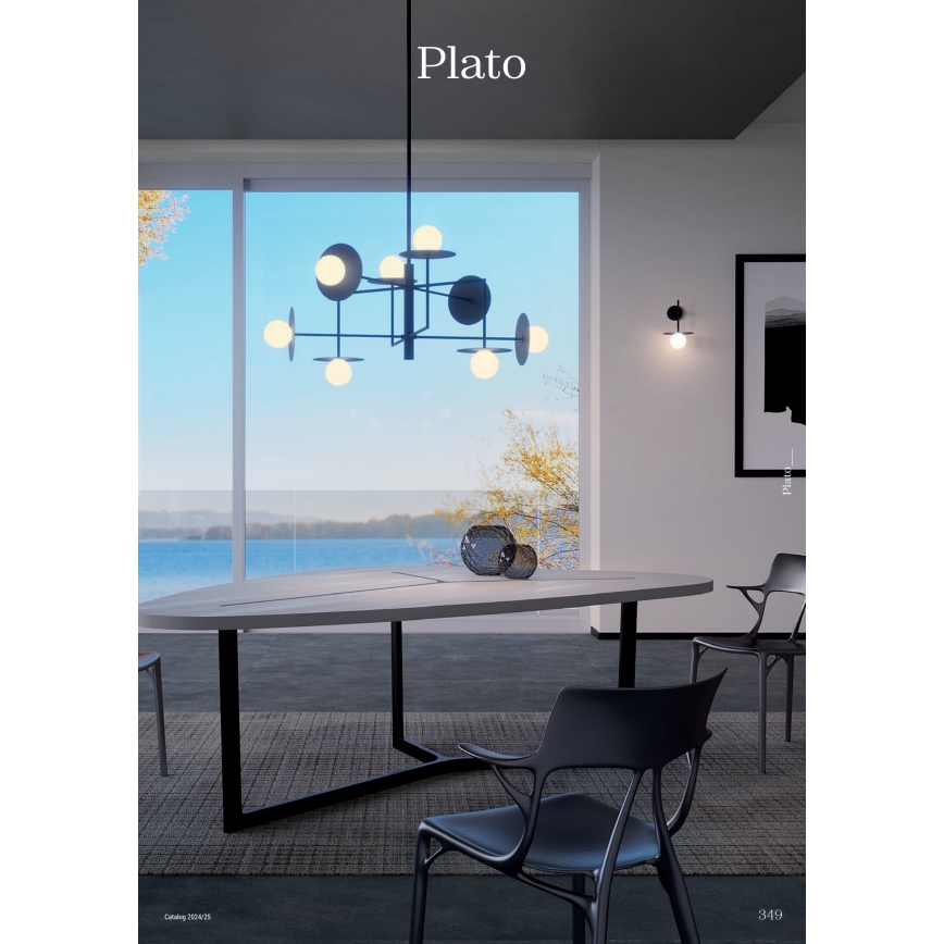 Redo 01-2734 - Pendelkrona PLATO 6xG9/10W/230V svart