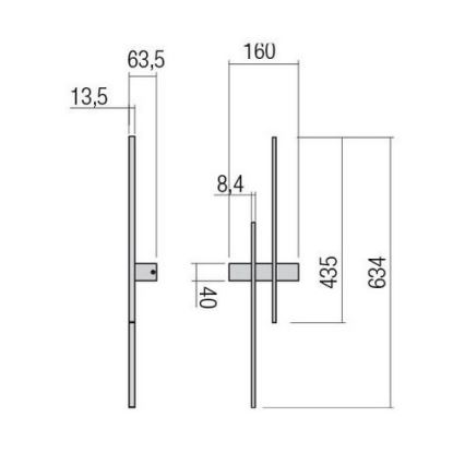 Redo 01-2744 - LED Väggarmatur TANGENT LED/13W/230V CRI 90 vit