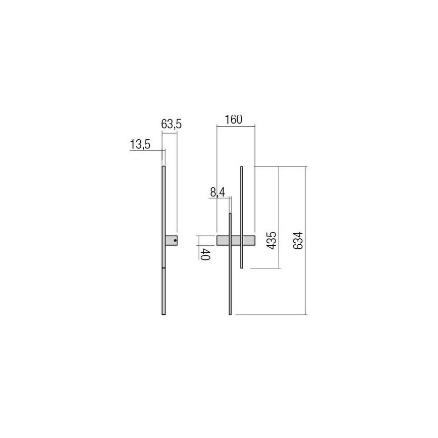 Redo 01-2744 - LED Väggarmatur TANGENT LED/13W/230V CRI 90 vit