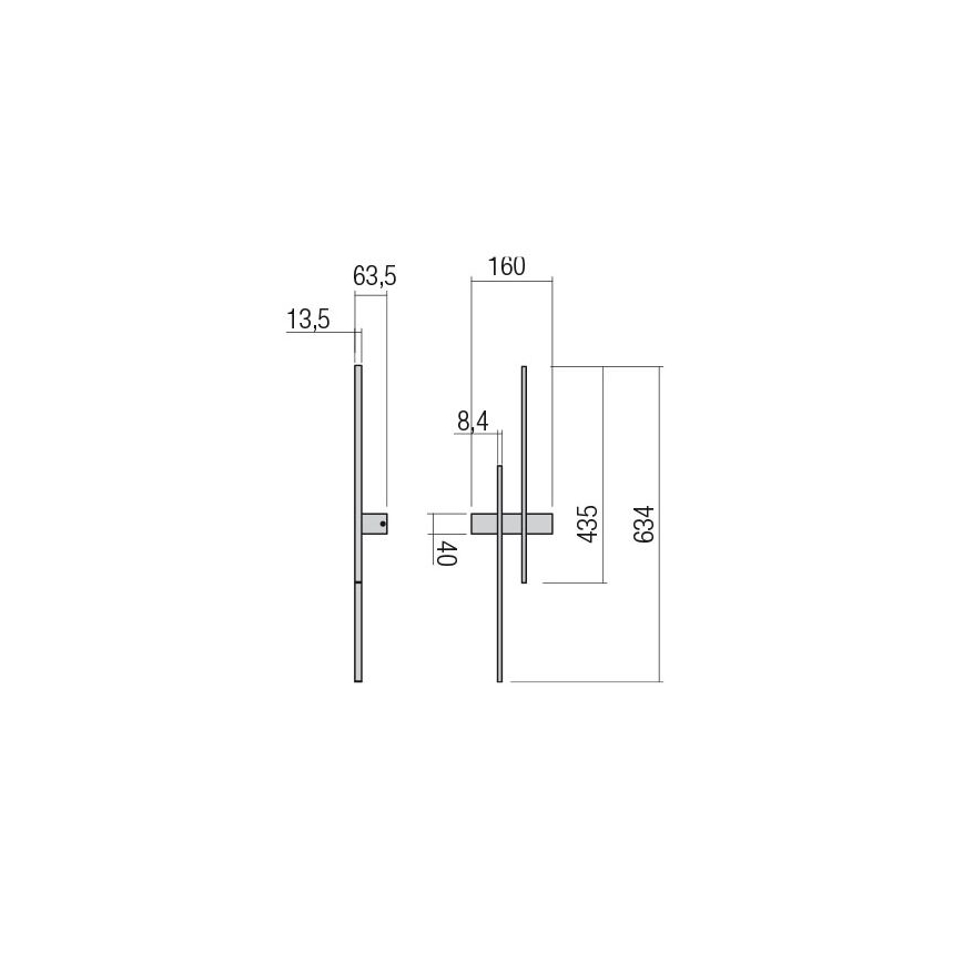 Redo 01-2745 - LED-vägglampa TANGENT LED/13W/230V CRI 90 svart