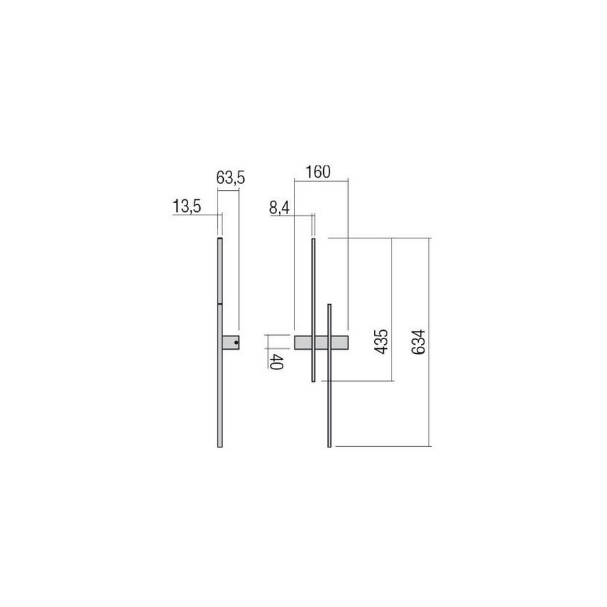 Redo 01-2746 - LED-väggarmatur TANGENT LED/13W/230V CRI 90 vit