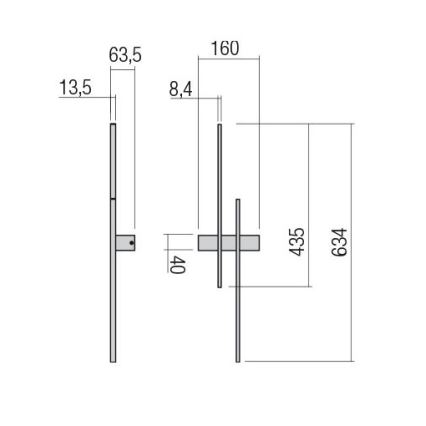 Redo 01-2747 - LED-väggarmatur TANGENT LED/13W/230V CRI 90 svart