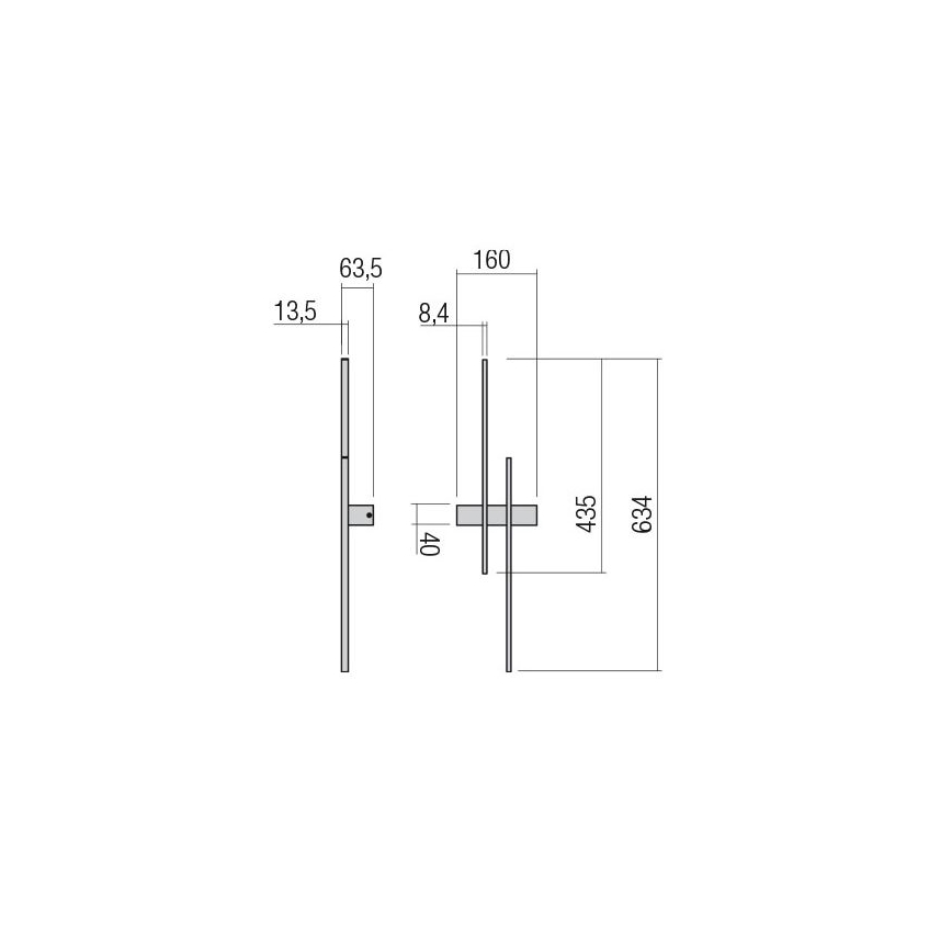 Redo 01-2747 - LED-väggarmatur TANGENT LED/13W/230V CRI 90 svart