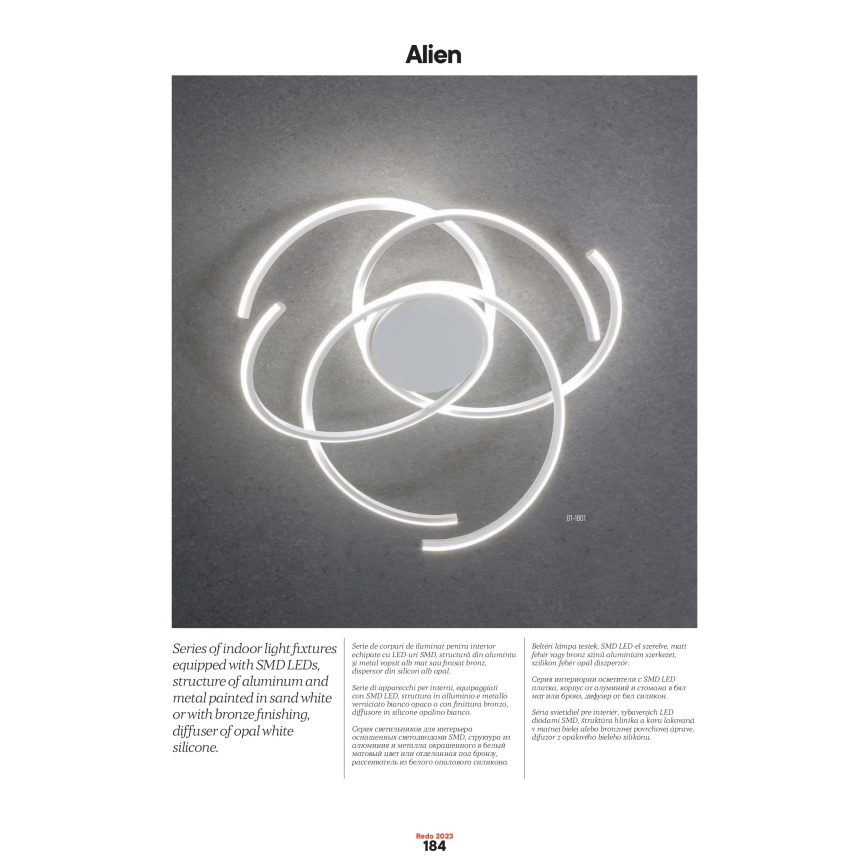 Redo 01-2748 - LED Dimbar taklampa ALIEN LED/75W/230V 3000K diameter 90 cm vit