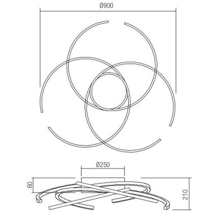 Redo 01-2748 - LED Dimbar taklampa ALIEN LED/75W/230V 3000K diameter 90 cm vit