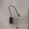 Redo 01-2755 - LED vägglampa WALLIE LED/3W/230V USB CRI 90 svart
