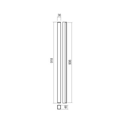 Redo 01-2765 - LED vägglampa PLOT LED/31W/230V 90 cm svart