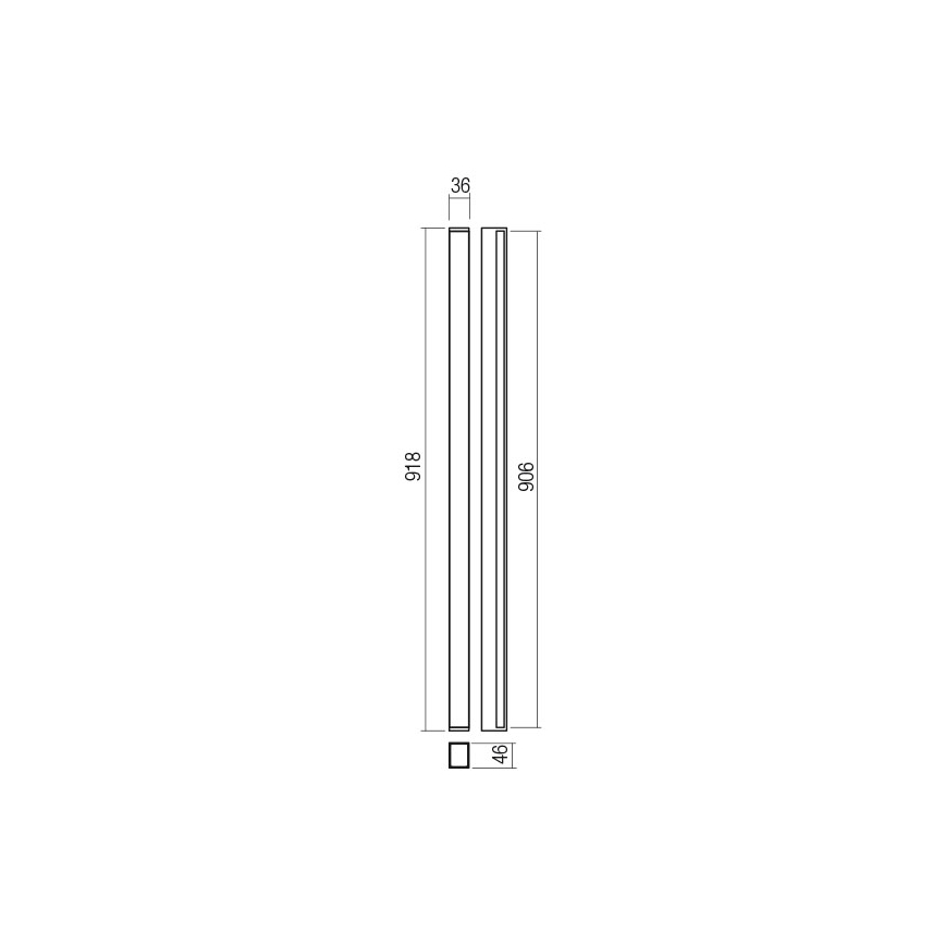 Redo 01-2765 - LED vägglampa PLOT LED/31W/230V 90 cm svart
