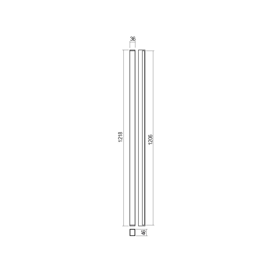 Redo 01-2767 - LED vägglampa PLOT LED/35W/230V 120 cm svart