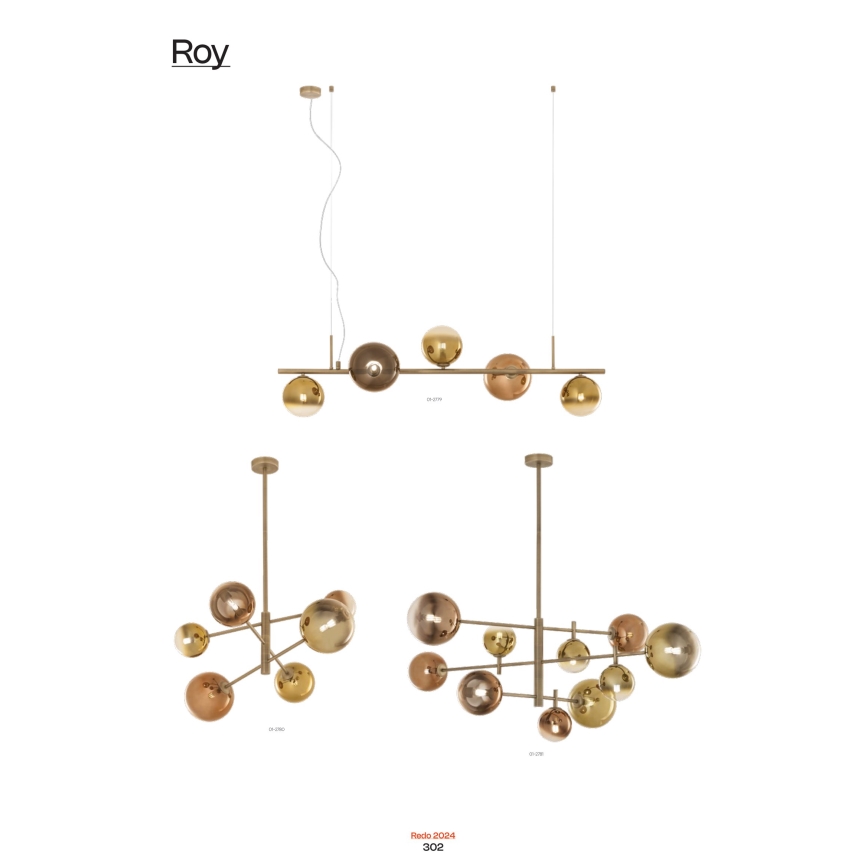 Redo 01-2779 - Pendelkrona ROY 5xG9/10W/230V