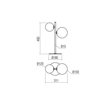 Redo 01-2784 - Bordslampa ROY 2xG9/10W/230V