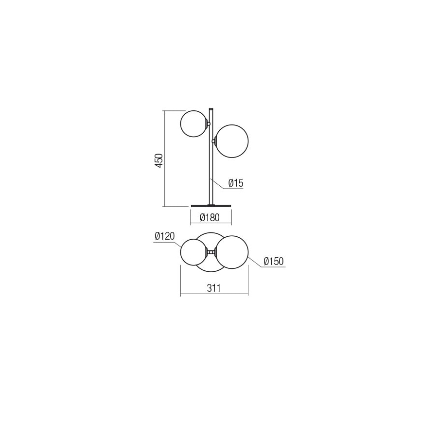 Redo 01-2784 - Bordslampa ROY 2xG9/10W/230V