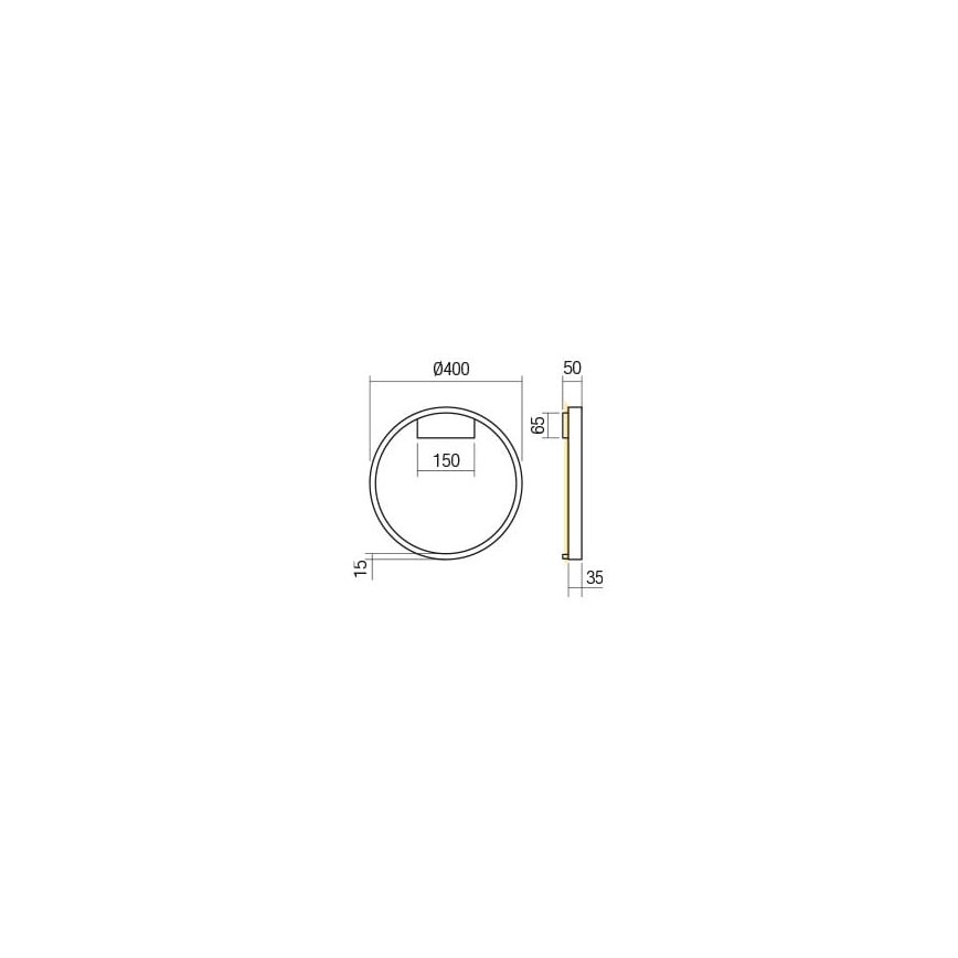 Redo 01-2817 - LED ljusreglerad vägglampa FEBE LED/24W/230V guld